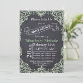 Mint groen lijst & krijtbord baby shower kaart (Staand voorkant)
