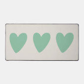 Mint Groen | Love Heart Desk Mat (Voorkant)