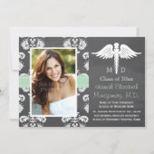 MINT GROEN MEDISCH SCHOOL AFSTUDEREN CHALKBOARD KAART (Voorkant)