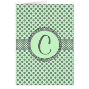 Mint groen met grijze poka dots-Monogram STaylor
