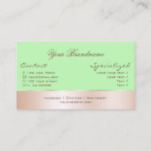 Mint Groen met Roos Gold Decor Prachtige Vloer Visitekaartje (Achterkant)