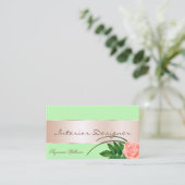 Mint Groen met Roos Gold Decor Prachtige Vloer Visitekaartje (Staand voorkant)