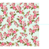 Mint Groen met Roze Bloemen Stof (Delen)