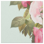 Mint Groen met Roze Bloemen Stof (Close Up)
