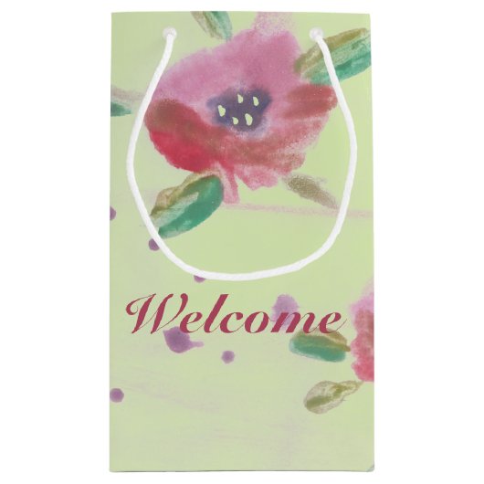 Mint Groen met Roze Raspberry Shade Rozen Klein Cadeauzakje (Achterkant)