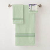 Mint groen met streepaccent bad handdoek (Insitu)