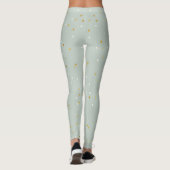 Mint-groen met witte en goudsparken leggings (Achterkant)