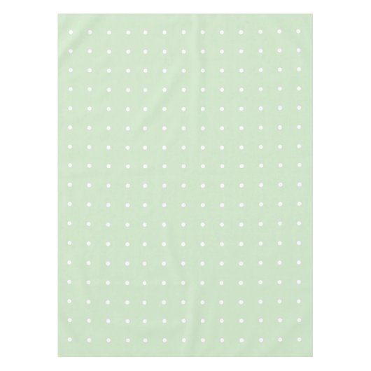 Mint-groen met witte pooldots tablecloth tafelkleed (Voorkant)