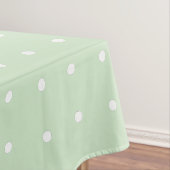 Mint-groen met witte pooldots tablecloth tafelkleed (Voorbeeld)
