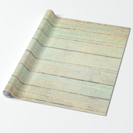 Mint Groen Metallic Champaign Goud Hout Rustiek Cadeaupapier