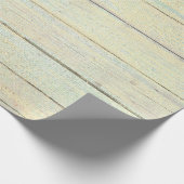 Mint Groen Metallic Champaign Goud Hout Rustiek Cadeaupapier (Hoek)