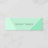Mint Groen Modern Eenvoudig Ontwerp Elegante Sjabl Mini Visitekaartje (Voorkant)