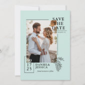 Mint Groen Modern Fotobruiloft Sla de datum op Save The Date (Voorkant)