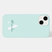 Mint & Groen Modern Initiaal Monogram Case-Mate iPhone Case (Achterkant (horizontaal))