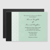 Mint Groen Moderne Magnetische Huwelijksuitnodigin Magnetische Uitnodiging (Voorkant / Achterkant)