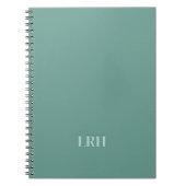 Mint Groen Monochroom Chic Initiaal Monogram Notitieboek (Voorkant)