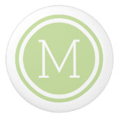 Mint Groen Monogram Gepersonaliseerde Ladeknop Keramische Knop (Voorkant)