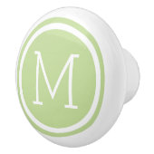 Mint Groen Monogram Gepersonaliseerde Ladeknop Keramische Knop (Rechts)