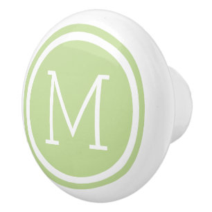 Mint Groen Monogram Gepersonaliseerde Ladeknop Keramische Knop