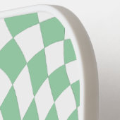 Mint groen monogram  golvend geruit pickleball paddle (Links Detail)