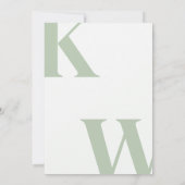 Mint Groen Monogram Trouwen Kaart (Achterkant)