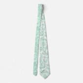 Mint-groen mooi bloemenpatroon stropdas (Achterkant)