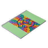 Mint groen notitieboek met meerkleurig hart (Linkerzijde)
