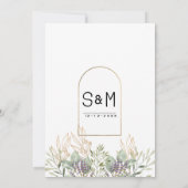 Mint groen paars goud glitter floral Weddenschap Kaart (Achterkant)