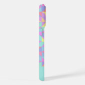 Mint Groen Paarse Blauw Roze Mideeuwse Patroon iPhone Hoesje (Rechterkant)