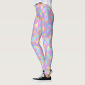 Mint Groen Paarse Blauw Roze Mideeuwse Patroon Leggings (Links)
