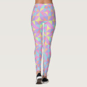 Mint Groen Paarse Blauw Roze Mideeuwse Patroon Leggings (Achterkant)