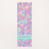 Mint Groen Paarse Blauw Roze Mideeuwse Patroon Yogamat (Voorkant)