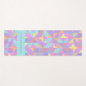 Mint Groen Paarse Blauw Roze Mideeuwse Patroon Yogamat (Voorkant (horizontaal))