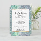 Mint Groen Paarse Glitter Snake Print Kaart (Staand voorkant)