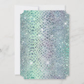 Mint Groen Paarse Glitter Snake Print Kaart (Achterkant)