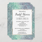 Mint Groen Paarse Glitter Snake Print Kaart (Voorkant / Achterkant)