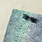 Mint Groen Paarse Glitter Snake Print Strandlaken (In situ)