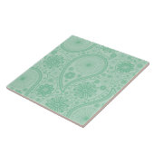 Mint groen paisleypatroon tegeltje (Zijkant)