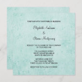 Mint Groen  papier textuur Wedding Kaart (Voorkant / Achterkant)