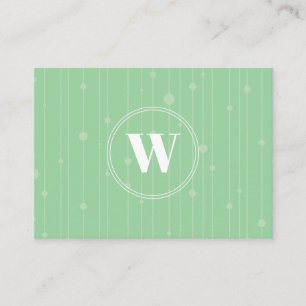 Mint-groen pastel kleur modern monogram ontwerp visitekaartje