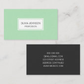 Mint groen pastel minimalistisch elegant visitekaa visitekaartje (Voorkant / Achterkant)