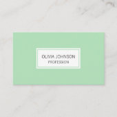Mint groen pastel minimalistisch elegant visitekaa visitekaartje (Voorkant)