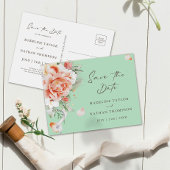 Mint Groen & Perzikflal sparen het Briefkaart van 