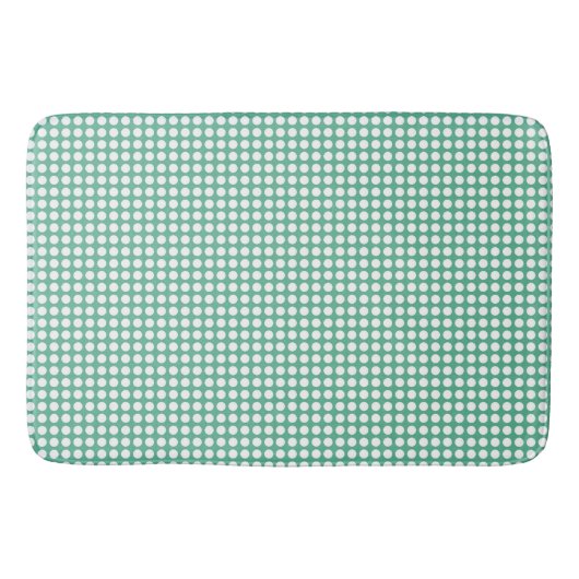 Mint groen polka dot achtergrond patroon badmat (Voorkant)