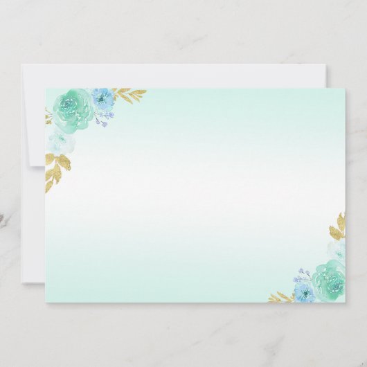 Mint Groen Prinses Jurk Quinceañera Verjaardag Kaart (Achterkant)