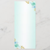 Mint Groen Prinses Jurk Quinceañera Verjaardag Menu (Achterkant)