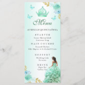 Mint Groen Prinses Jurk Quinceañera Verjaardag Menu (Voorkant)