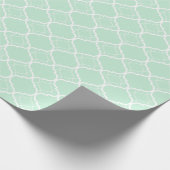 Mint groen Quatrefoil geometrisch patroon Cadeaupapier (Hoek)