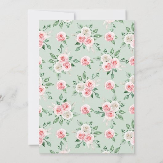 Mint Groen Roze Anand Karaj Punjabi Sikh Bruiloft Kaart (Achterkant)