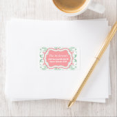 Mint Groen Roze Bloemen Retouradres Mailing Etiket (Insitu)